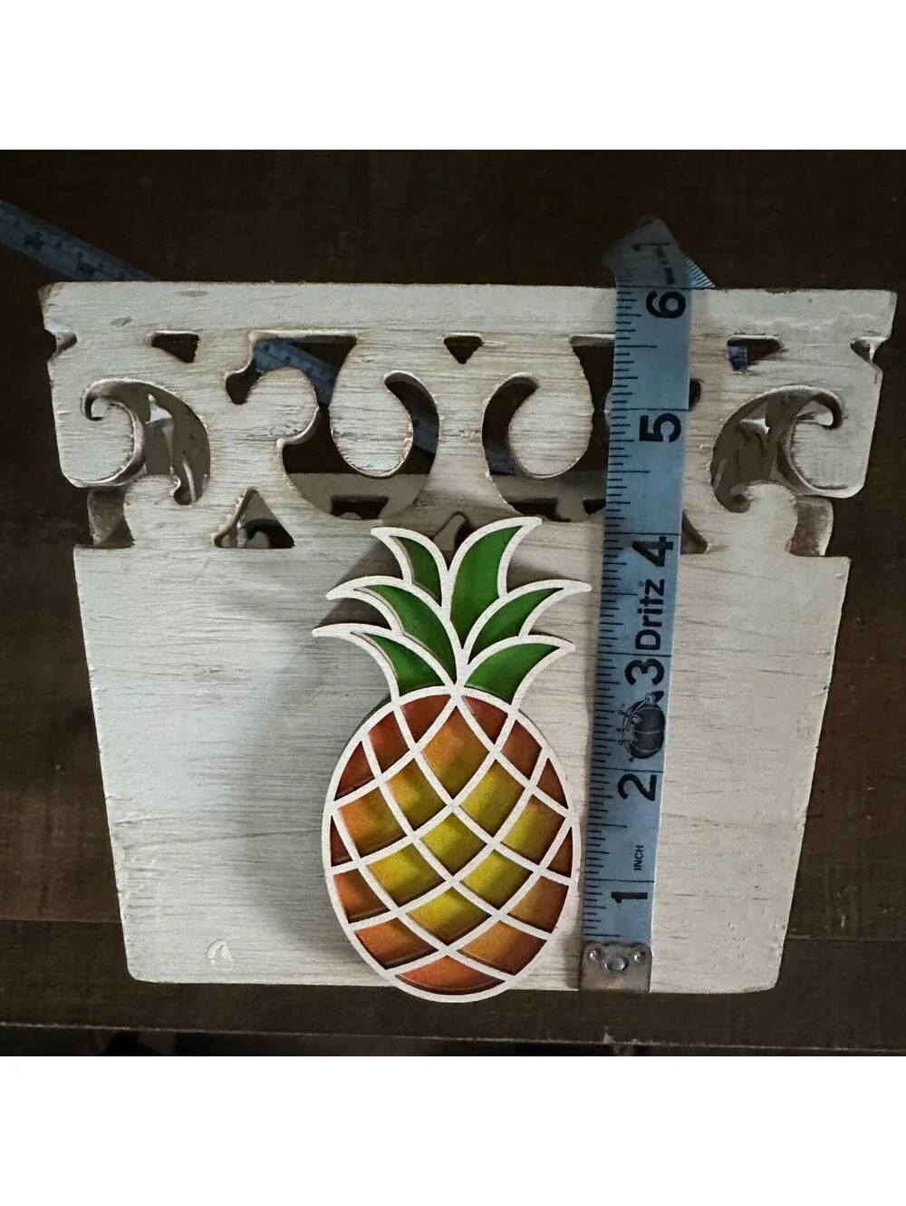 Hobby Lobby Spring Shop Pineapple Wood Basket 6x6 White Tropical Decor